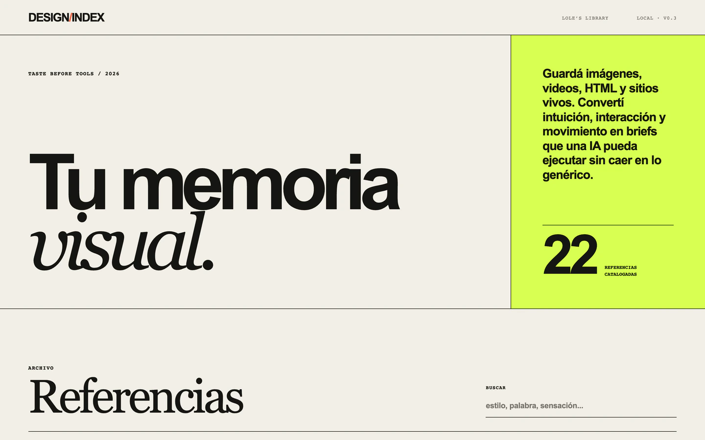 Índice visual de Design Library